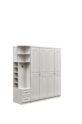 Άσπρη ξύλινη ντουλάπα Armoire αντι παραμόρφωσης για την κρεβατοκάμαρα Dustproof Multiscene